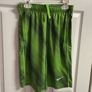 Nike Kids Green Athletic Shorts, youth medium